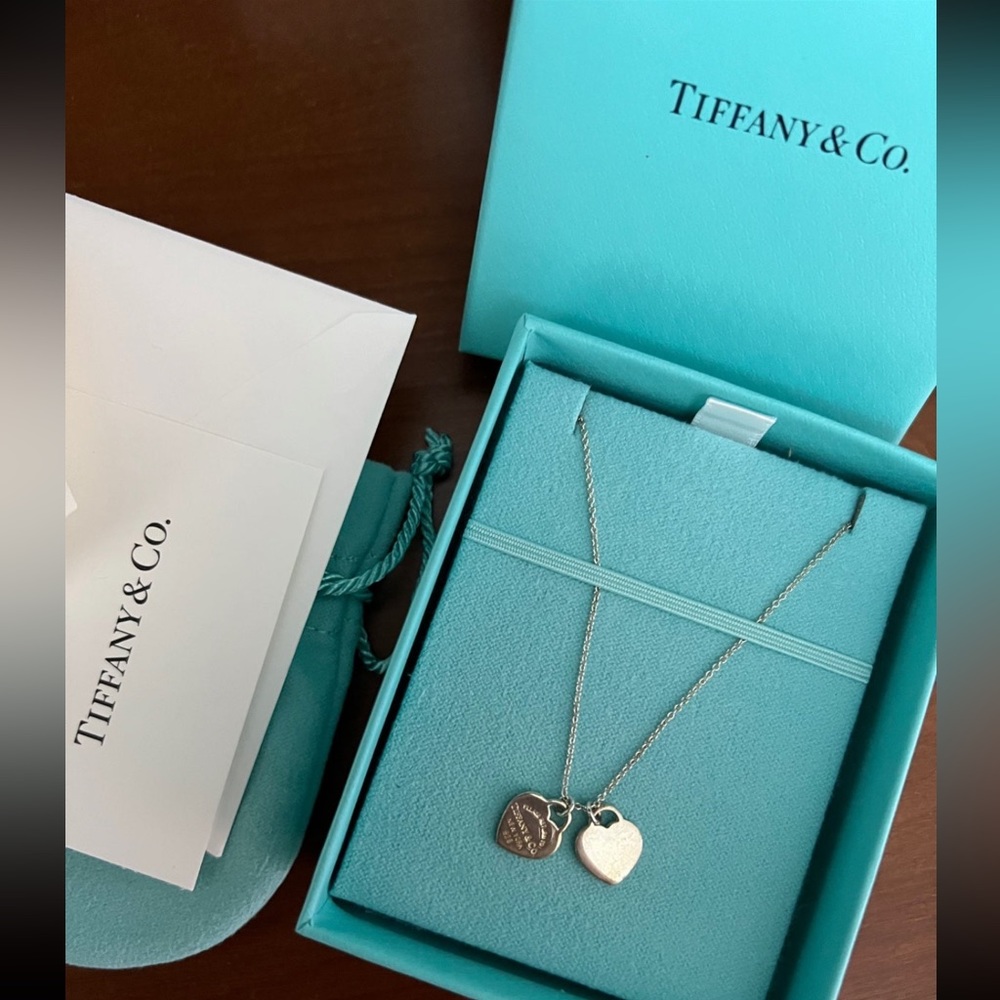 Tiffany & Co. double heart tag necklace